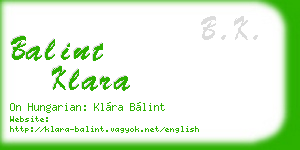 balint klara business card
